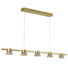 Rocket Iron & Glass Tri-Colour LED 5 Light Pendant
